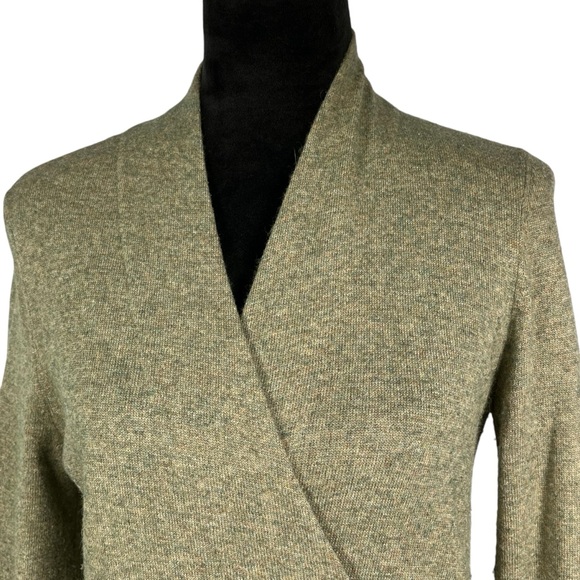 Lauren Ralph Lauren Brown Sweater Cashmere Blend Belt Buckle Crossover V-Neck - Picture 5 of 13